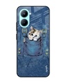 Shop Kitty In Pocket Printed Premium Glass Case for Realme C33 (Shock Proof,Scratch Resistant)-Front