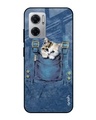 Shop Kitty In Pocket Printed Premium Glass Case for Redmi 11 Prime 5G (Shock Proof,Scratch Resistant)-Front