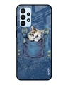 Shop Kitty In Pocket Printed Premium Glass Cover For  A23(Impact Resistant, Matte Finish)-Front