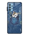 Shop Kitty In Pocket Printed Premium Glass Cover For  A52(Impact Resistant, Matte Finish)-Front