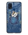 Shop Kitty In Pocket Printed Premium Glass Cover For Samsung Galaxy M31(Impact Resistant, Matte Finish)-Front