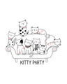 Shop Kitty Party Basic Round Hem T-Shirt