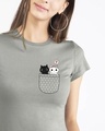 Shop Kitty Pocket Love Half Sleeve T-Shirt-Front