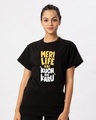 Shop Kuch Bhi Karu Boyfriend T-Shirt-Front