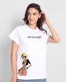 Shop kya Kahenge Women's Printed White T-Shirt-Front