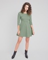 Shop Laurel Green Flared Dress-Full