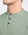 Shop Laurel Green Full Sleeve Henley T-Shirt