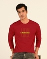 Shop Lazy Always Full Sleeve T-Shirt Bold Red-Front