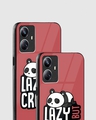 Shop Lazy But Crazy Panda Premium Glass Case for Realme 10 Pro Plus 5G-Design