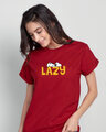 Shop Lazy Snoopy Boyfriend T-Shirt (PNTL) Bold Red-Front