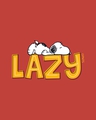 Shop Lazy Snoopy Half Sleeve Hoodie T-shirt-Full