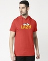 Shop Lazy Snoopy Half Sleeve Hoodie T-shirt