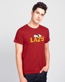 Shop Lazy Snoopy Half Sleeve T-Shirt