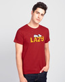 Shop Lazy Snoopy Half Sleeve T-Shirt-Front