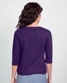 Shop Lazy Sunday Round Neck 3/4 Sleeve T-Shirt Parachute Purple-Design