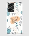Shop Leaf Line Floral Premium Glass Case for OnePlus Nord 2T 5G-Front