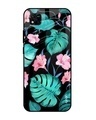 Shop Leaves & Flowers Printed Premium Glass Cover for Redmi 10A (Shockproof, Light Weight)-Front