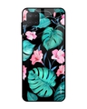 Shop Leaves & Flowers Printed Premium Glass Cover for Samsung Galaxy M12 (Shock Proof, Light Weight)-Front