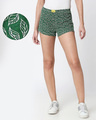 Shop Leaves Pattern Green Knitted Boxers-Front