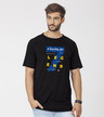 Shop Men's Legend 7 Half Sleeve Longline T-Shirt Black-Front