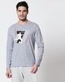 Shop Legend 7 Net Full Sleeve T-Shirt Space Grey-Front