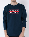 Shop Legends Never Stop Full Sleeve T-Shirt Navy Blue-Front