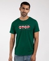 Shop Legends Never Stop Half Sleeve T-Shirt Dark Forest Green-Front