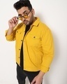 Shop Men's Yellow Plus Size Twill Denim Jacket-Front