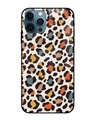 Shop Leopard Printed Premium Glass Cover For iPhone 12 Pro Max (Impact Resistant, Matte Finish)-Front