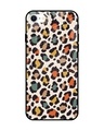 Shop Leopard Printed Premium Glass Cover For iPhone SE 2022 (Impact Resistant, Matte Finish)-Front