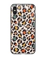 Shop Leopard Printed Premium Glass Cover For iPhone X (Impact Resistant, Matte Finish)-Front