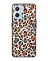 Shop Leopard Printed Premium Glass Cover For Oppo A96 (Impact Resistant, Matte Finish)-Front