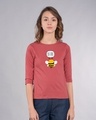 Shop Let It Beee Round Neck 3/4th Sleeve T-Shirt-Front