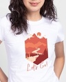 Shop Let's Go Adventure Half Sleeve Printed T-Shirt White-Front