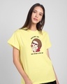 Shop Life Option Boyfriend T-Shirt Pastel Yellow-Front
