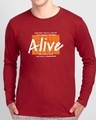 Shop Life You Remember Full Sleeve T-Shirt Bold Red-Front
