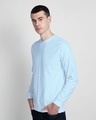Shop Light Blue Melange Fleece Sweatshirt-Design