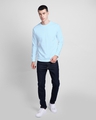 Shop Light Blue Melange Fleece Sweatshirt