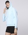 Shop Light Blue Melange Hoodie Sweatshirt-Design