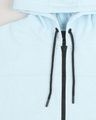 Shop Light Blue Melange Stylised Zipper Hoodie
