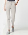 Shop Light Grey Casual Jogger Pants-Front