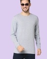 Shop Men's Light Grey Melange T-shirt-Front