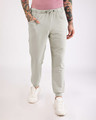Shop Light Grey Round Pocket Joggers Pants-Front