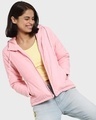 Shop Women's Pink Relaxed Fit Puffer Jacket-Front