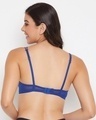 Shop Lightly Padded Non Wired Prined T-Shirt Bra In Blue-Design
