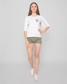Shop Like A Butterfly Round Neck 3/4 Sleeve T-Shirt White-Full