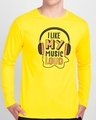 Shop Like My Music Loud Full Sleeve T-Shirt Pineapple Yellow 