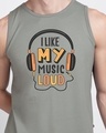 Shop Like My Music Loud Round Neck Vest Meteor Grey-Front