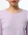 Shop Lilac Bloom Round Neck 3/4 Sleeve T-Shirts