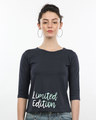 Shop Limited Edition Round Neck 3/4th Sleeve T-Shirt-Front